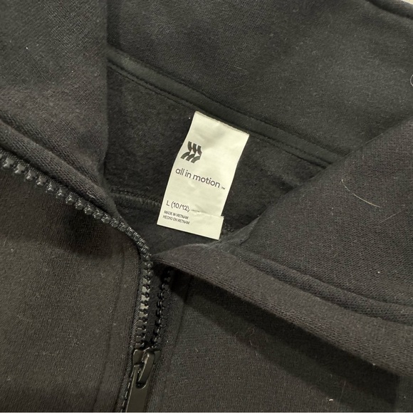 Girls Size 10/12 Black Scuba Style Cropped Half Zip Sweater (From Target USA) - Picture 2 of 2